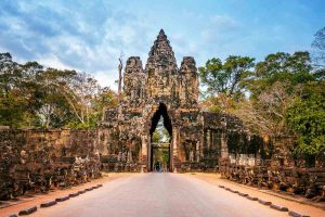 Angkor Temple Cycling Tour with Sunset attractions - Angkor gates